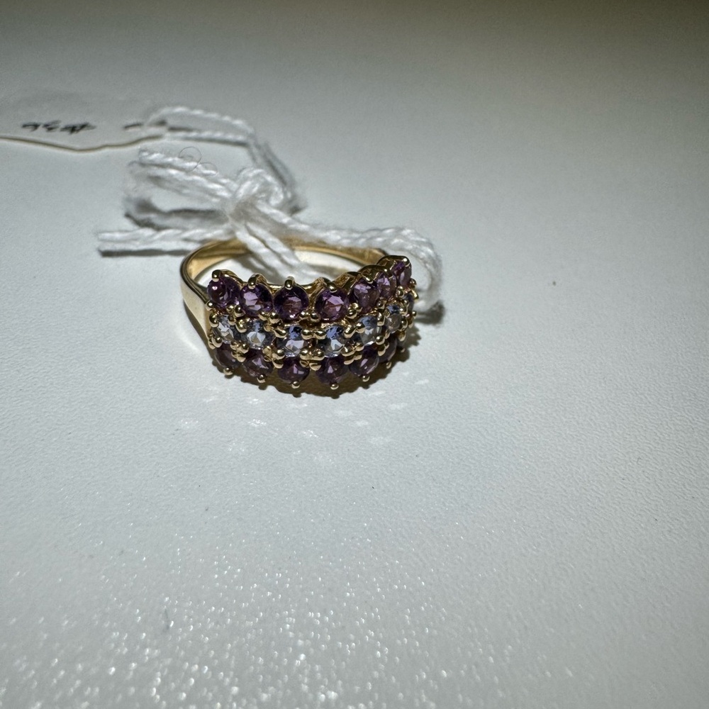 10K gold amethyst and tanzanite ring